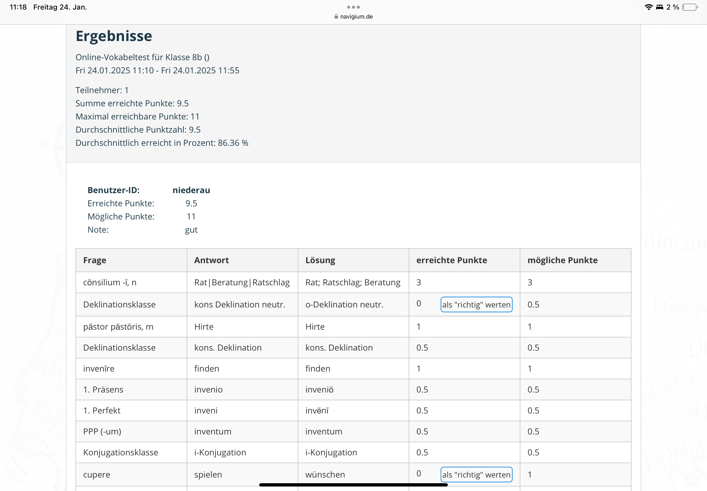 Online-Vokabeltest