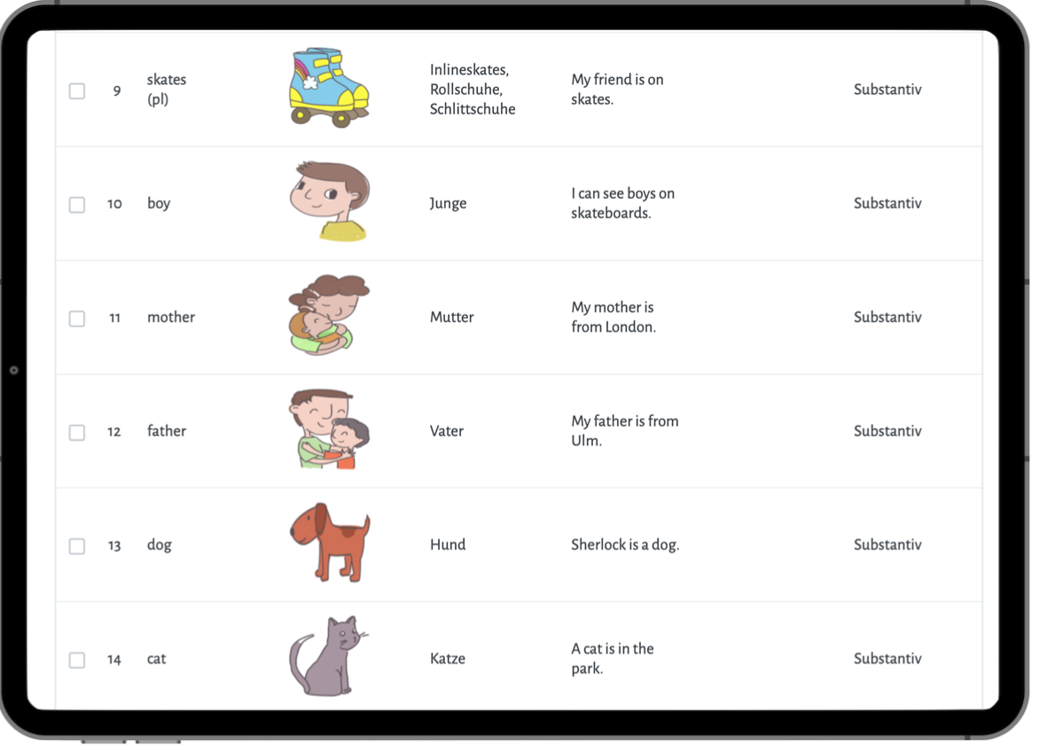 Vokabellektionen: über 1500 Illustrationen enthalten